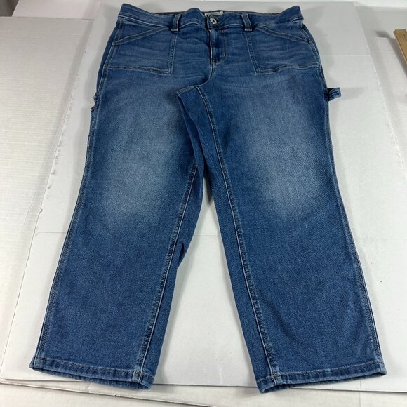 Edgely Jeans Womens Plus 40x25* High Rise Slim Straight Ankle Blue Denim Tag 20W - Picture 1 of 16